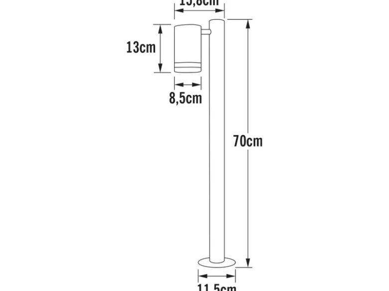 2er-Set Wegeleuchten MODENA galv. Stahl, GU10, Höhe 70 cm, IP44