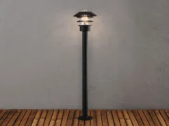 2er Set Wegeleuchten MODENA schwarz, 98cm hoch, Beleuchtung Garten / Terrasse