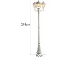 2er-Set weiße Gartenlaterne PARMA aus Aluminium, E27, IP43, H.: 218 cm