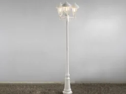 2er-Set weiße Gartenlaterne PARMA aus Aluminium, E27, IP43, H.: 218 cm