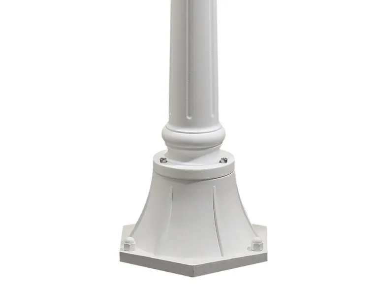 2er-Set weiße Wegeleuchten PARMA aus Aluminium, E27, IP43, H.: 118 cm
