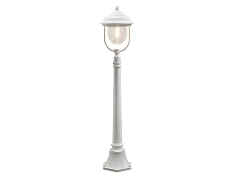 2er-Set weiße Wegeleuchten PARMA aus Aluminium, E27, IP43, H.: 118 cm