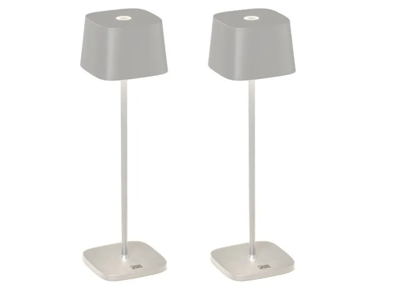 2er Set Wiederaufladbare LED Outdoor Tischleuchten dimmbar in Weiß, Höhe 36cm