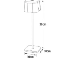 2er Set Wiederaufladbare LED Outdoor Tischleuchten, Rostoptik Höhe 36cm