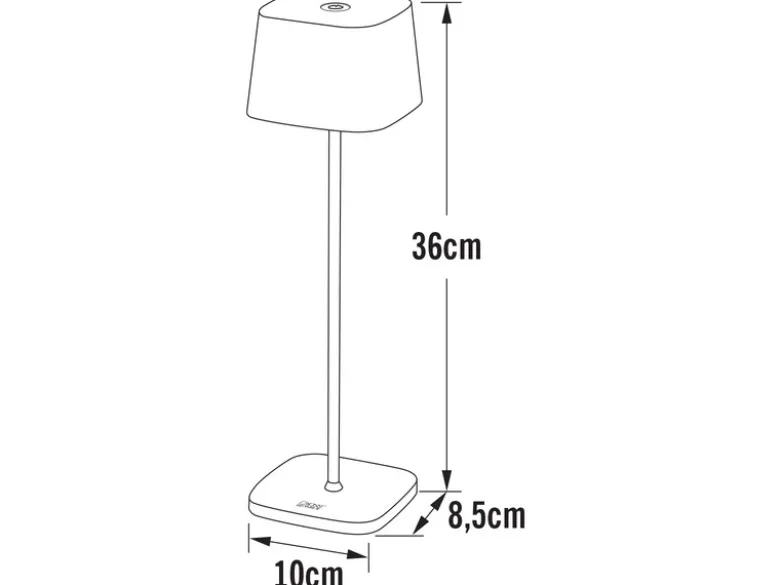 2er Set Wiederaufladbare LED Outdoor Tischleuchten dimmbar in Schwarz, Höhe 25cm