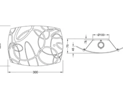 Exklusive LED Wandleuchte DIMMBAR Glasschirm in weiß mit dezentem Dekor, B: 30cm