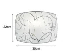 Exklusive Wandleuchte SPIRELLI Glasschirm in Weiß mit dezentem Dekor, B: 30cm