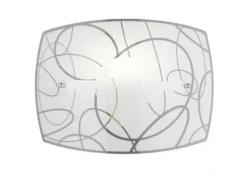 Exklusive Wandleuchte SPIRELLI Glasschirm in Weiß mit dezentem Dekor, B: 30cm