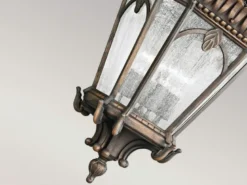 Extra große antike Hängelaterne TOURNAI Bronzefarbig, Ø 43cm