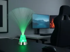 Faserlampe PUNK mit RGB Farbwechsel, auch Batteriebetrieb geeignet, Höhe 31,5cm