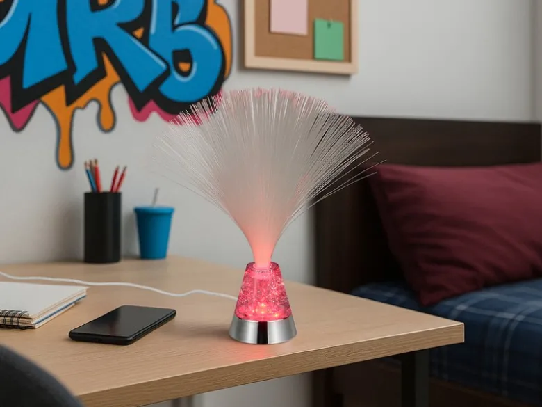 Faserlampe PUNK mit RGB Farbwechsel, auch Batteriebetrieb geeignet, Höhe 31,5cm