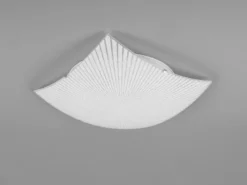 Flache Deckenleuchte ELISA mit Glas Lampenschirm Weiß, Quadrat 40cm