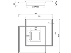 Flache Deckenleuchte VIA mit Fernbedienung Weiß, Breite 50cm