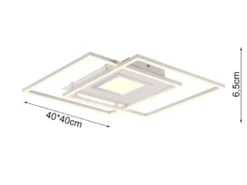 Flache Deckenleuchte VIA mit Fernbedienung Weiß, Breite 50cm