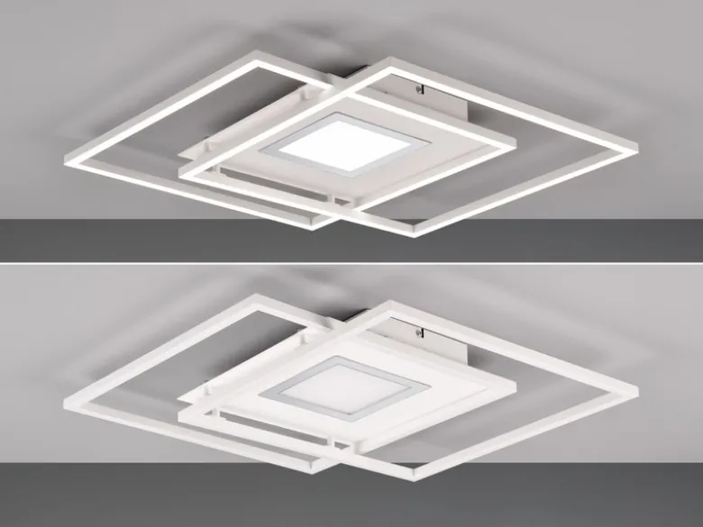 Flache Deckenleuchte VIA mit Fernbedienung Weiß, Breite 50cm