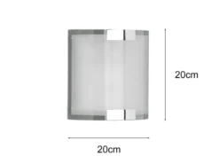 Flache Innen Wandleuchte DIVO mit Glas Lampenschirm Weiß, Höhe 20cm