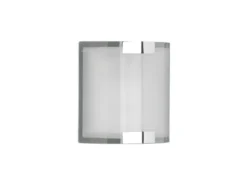Flache Innen Wandleuchte DIVO mit Glas Lampenschirm Weiß, Höhe 20cm