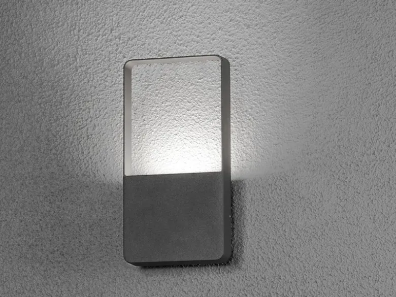 Flache LED Außenleuchte Aluminium in Anthrazit 6W IP54 Wandlampe Außenbereich