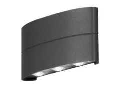 Flache LED Außenwandleuchte CHIERI ALU Anthrazit Up and Down Light 18,5x9,5cm