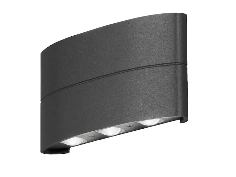 Flache LED Außenwandleuchte CHIERI ALU Anthrazit Up and Down Light 18,5x9,5cm