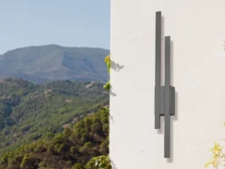 Flache LED Außenwandleuchte 2er SET in Anthrazit - indirekte Wandbeleuchtung