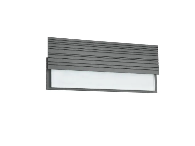 Flache LED Außenwandleuchte MARIZA aus Aluminium in Anthrazit, Breite 40cm