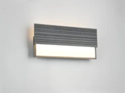 Flache LED Außenwandleuchte MARIZA aus Aluminium in Anthrazit, Breite 40cm
