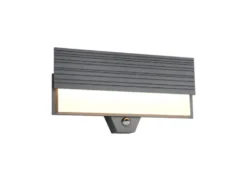 Flache LED Außenwandleuchte MARIZA mit Bewegungsmelder in Anthrazit, Breite 40cm