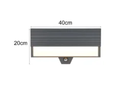 Flache LED Außenwandleuchte MARIZA mit Bewegungsmelder in Anthrazit, Breite 40cm