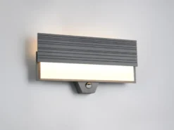 Flache LED Außenwandleuchte MARIZA mit Bewegungsmelder in Anthrazit, Breite 40cm