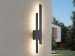 Flache LED Außenwandleuchte TAWA in Anthrazit - indirekte Wandbeleuchtung