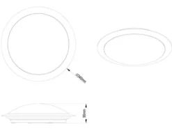 Flache LED Deckenlampe GONZALO aus Kunststoff Grau Ø 34cm