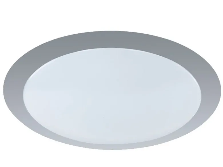 Flache LED Deckenlampe GONZALO aus Kunststoff Grau Ø 34cm
