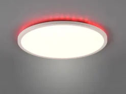 Flache LED Deckenleuchte AUREO Weiß, mit Fernbedienung dimmbar Ø 40cm