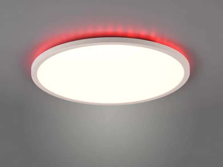 Flache LED Deckenleuchte AUREO Weiß, mit Fernbedienung dimmbar Ø 40cm
