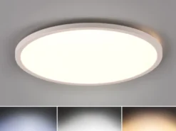 Flache LED Deckenleuchte AUREO Weiß, mit Fernbedienung dimmbar Ø 40cm