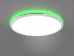Flache LED Deckenleuchte AUREO Weiß, mit Fernbedienung dimmbar Ø 40cm