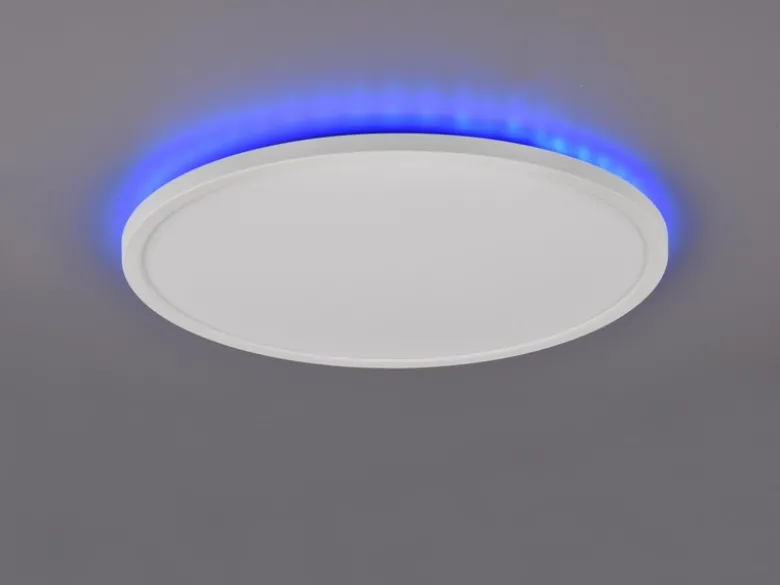 Flache LED Deckenleuchte AUREO Weiß, mit Fernbedienung dimmbar Ø 40cm