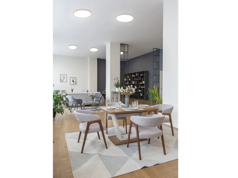 Flache LED Deckenleuchte AUREO Weiß, mit Fernbedienung dimmbar Ø 40cm