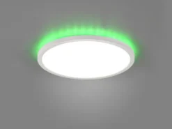Flache LED Deckenleuchte AUREO Weiß, dimmbar, RGB Farbwechsler, Ø 29cm