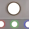 Flache LED Deckenleuchte AUREO Schwarz dimmbar RGB Farbwechsler, Ø 29cm
