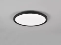 Flache LED Deckenleuchte AUREO Schwarz dimmbar RGB Farbwechsler, Ø 29cm
