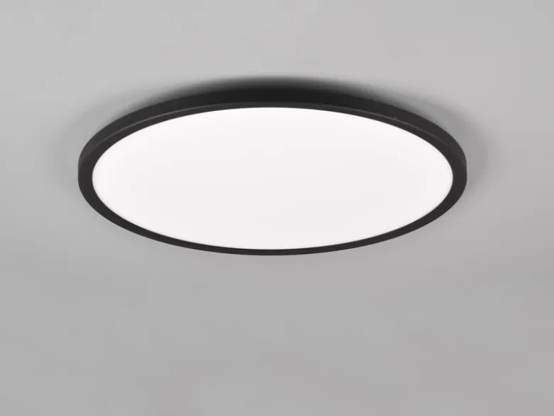 Flache LED Deckenleuchte AUREO Schwarz, mit Fernbedienung dimmbar Ø 40cm
