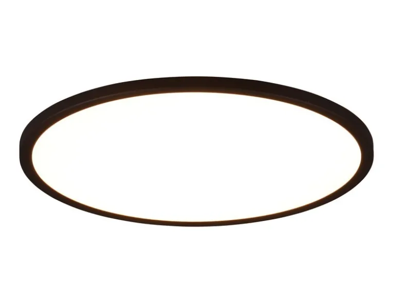 Flache LED Deckenleuchte AUREO Schwarz, mit Fernbedienung dimmbar Ø 40cm
