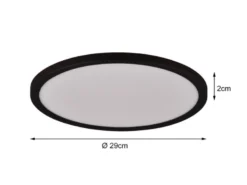Flache LED Deckenleuchte AUREO Schwarz, mit Fernbedienung dimmbar Ø 40cm