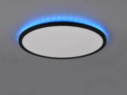 Flache LED Deckenleuchte AUREO Schwarz, mit Fernbedienung dimmbar Ø 40cm