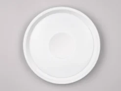 Flache LED Deckenleuchte BUNDA Weiß-Chrom, Neutralweiß, Ø 33cm