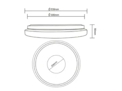 Flache LED Deckenleuchte BUNDA Weiß-Chrom, Neutralweiß, Ø 33cm