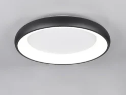 Flache LED Deckenleuchte CARDONA groß Schwarz, dimmbar & 3 Lichtfarben, Ø 62cm
