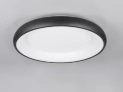 Flache LED Deckenleuchte CARDONA groß Schwarz, dimmbar & 3 Lichtfarben, Ø 62cm